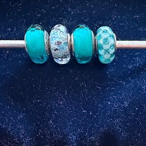 Beautiful aqua Pandora bead set